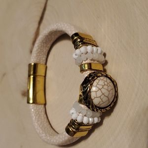 Laura Janelle White Magnetic Closure Bracelet